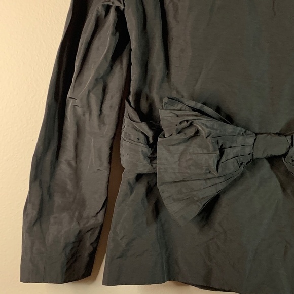 Doncaster Collection Size 8 Black Metalic Sparkle Jacket Bow in Back 3/4 Zip - Picture 9 of 13